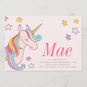 INVITACIÓN DE CUMPLEAÑOS MAGICAL UNICORN