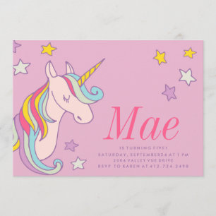 INVITACIÓN DE CUMPLEAÑOS MAGICAL UNICORN