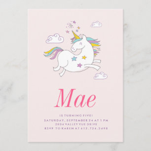 INVITACIÓN DE CUMPLEAÑOS MAGICAL UNICORN