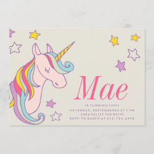 INVITACIÓN DE CUMPLEAÑOS MAGICAL UNICORN INVITACIÓ