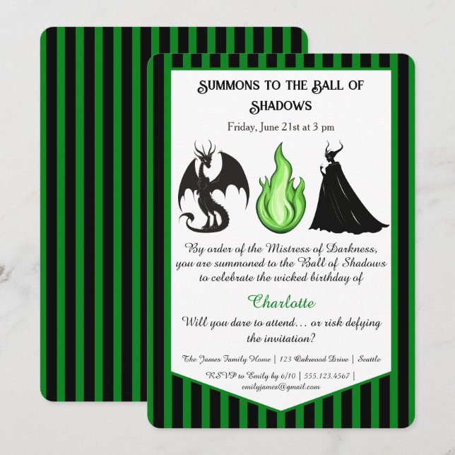 Invitación de cumpleaños mágico y misterioso para  (Anverso / Reverso)