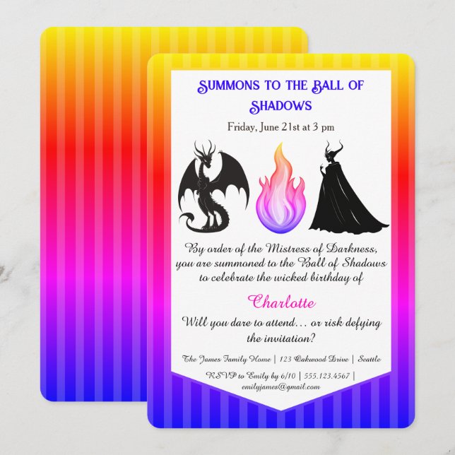 Invitación de cumpleaños mágico y misterioso para  (Anverso / Reverso)