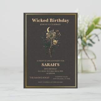 Invitación de cumpleaños malvada, tarjeta de fiest