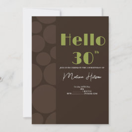 Invitación de cumpleaños marrón y verde moderna