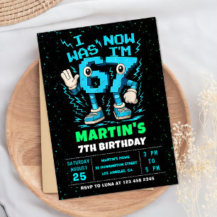 Invitación de cumpleaños meme seis siete 6 7