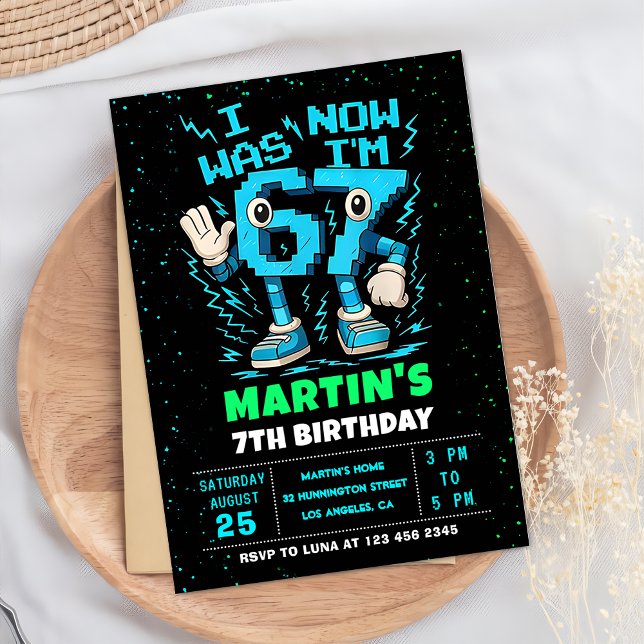 Invitación de cumpleaños meme seis siete 6 7 (Subido por el creador)