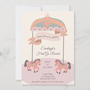 Invitación de Cumpleaños Merry Go Round