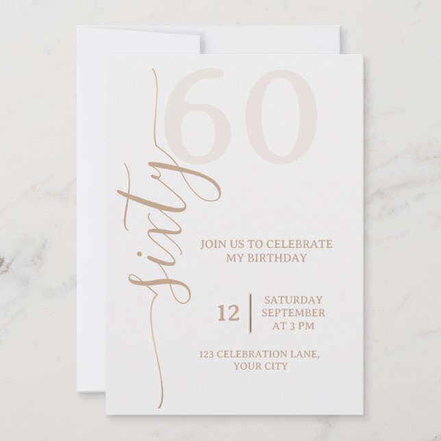 Invitación de cumpleaños minimalista (Anverso)