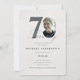 Invitación de cumpleaños minimalista del 70º año