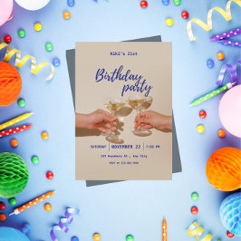 Invitación de cumpleaños minimalista moderna