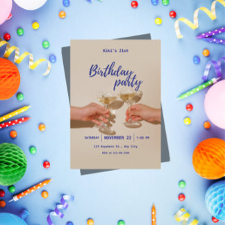 Invitación de cumpleaños minimalista moderna