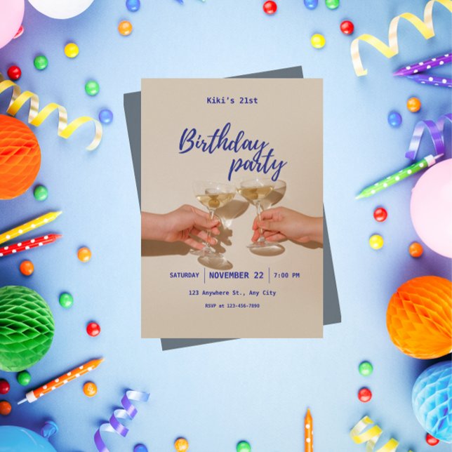 Invitación de cumpleaños minimalista moderna (Subido por el creador)