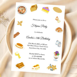 Invitación de cumpleaños minimalista moderna filip