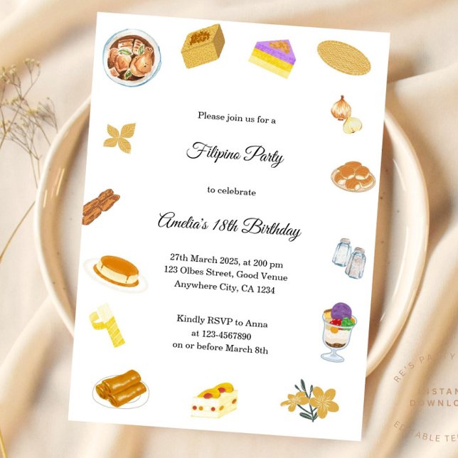 Invitación de cumpleaños minimalista moderna filip (Subido por el creador)