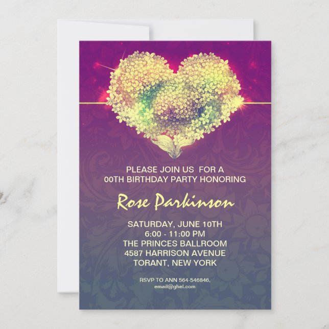 invitación de cumpleaños moderna (Anverso)