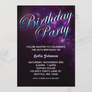 invitación de cumpleaños moderna con diseño fresco