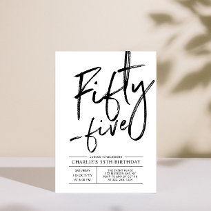 Invitación de cumpleaños moderna número 55   Fifty