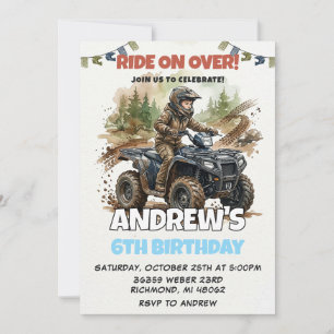 Invitación de cumpleaños moderna para bicicleta AT