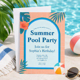 Invitación de cumpleaños moderna para fiesta de pi