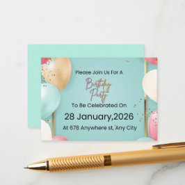 Invitación de cumpleaños moderna || Personalizable