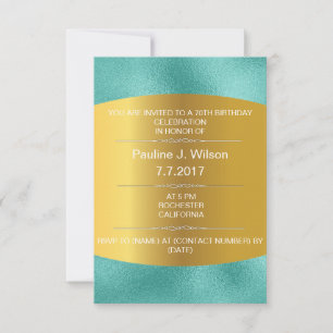 Invitación de cumpleaños moderna Vip verde de la C