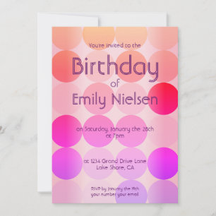 Invitación de cumpleaños moderna y brillante
