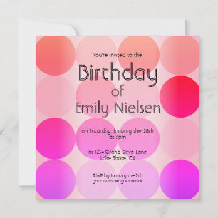 Invitación de cumpleaños moderna y brillante