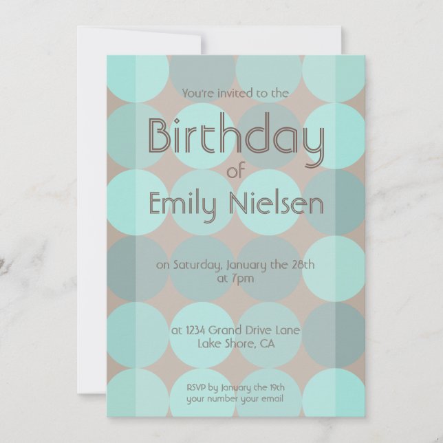 Invitación de cumpleaños moderno de Guay (Anverso)