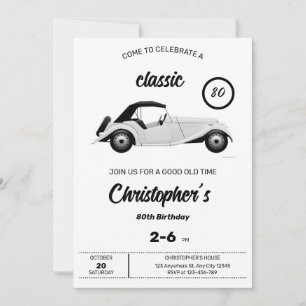 Invitación de cumpleaños monocromática clásica par