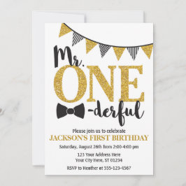 Invitación de cumpleaños Mr. ONEderful