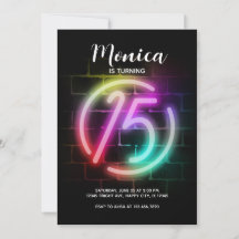 Invitación de cumpleaños neón para Chica 15º cumpl