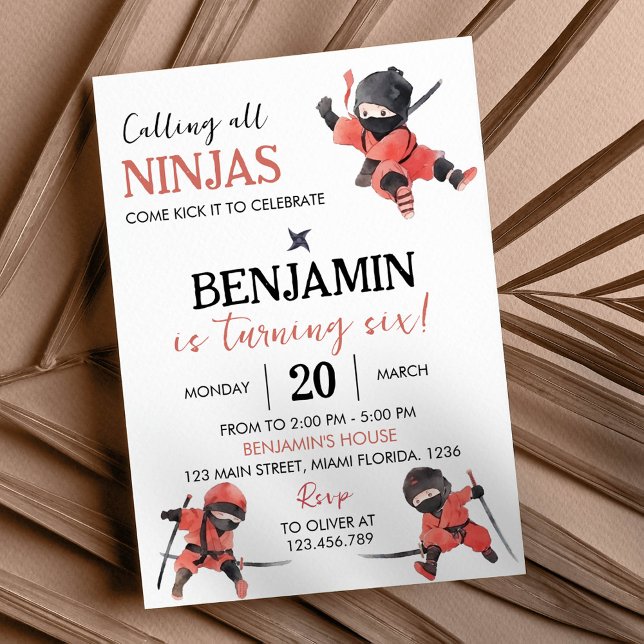 Invitación de cumpleaños Ninja Fiesta de Ninja (Subido por el creador)