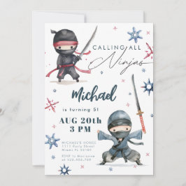 Invitación de cumpleaños Ninja | Karate de artes m