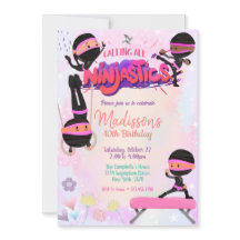Invitación de cumpleaños ninjástica