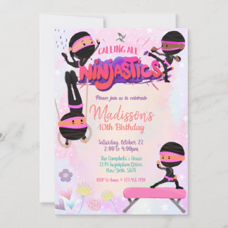 Invitación de cumpleaños ninjástica