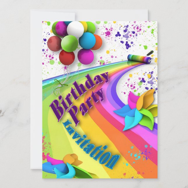 Invitación de cumpleaños - niños (Anverso)