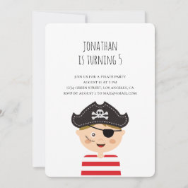Invitación de cumpleaños. Niños piratas fiesta. Be