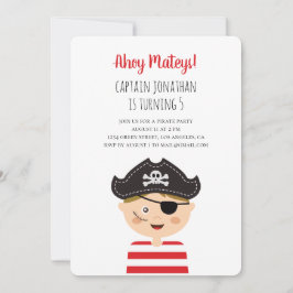 Invitación de cumpleaños. Niños piratas fiesta. Be