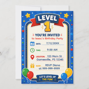 Invitación de cumpleaños Nivel 1   Videojuego 
