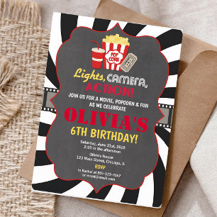 Invitación de Cumpleaños Noche de Cine