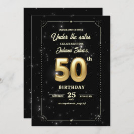 Invitación de cumpleaños Noche Estrellada, 50 cump