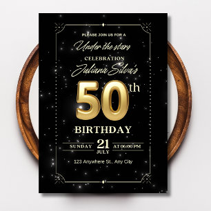 Invitación de cumpleaños Noche Estrellada, 50 cump