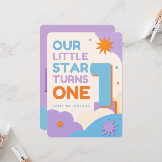 Invitación de cumpleaños número 1 (Anverso/Reverso In Situ)