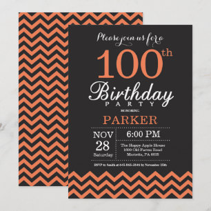 Invitación de cumpleaños número 100 con Chevron ne