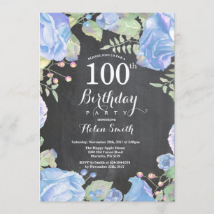 Invitación de cumpleaños número 100 de la Floral A