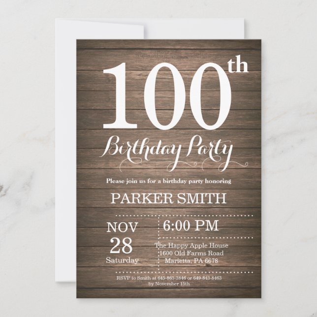 Invitación de cumpleaños número 100 de Rusia (Anverso)