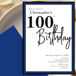 Invitación de cumpleaños número 100 moderna elegan