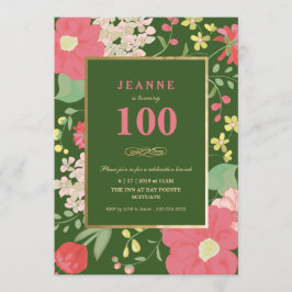 Invitación de cumpleaños número 100 - Oro, elegant