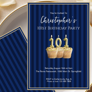 Invitación de cumpleaños número 101 única para él 