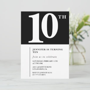 Invitación de cumpleaños número 10 chic para niñas